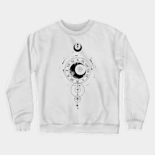 Cosmos Moon and Time Design Crewneck Sweatshirt